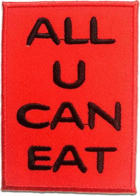 Produktbild von All You Can Eat - Aufnäher, Bügelbild, Aufbügler, Applikationen, Patches, Flicken, Zum Aufbügeln, Größe: 5.7 x 8 cm