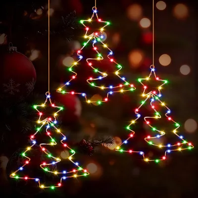 Produktbild von 3 Stück Weihnachtsdeko Fenster Beleuchtet, 55 LED Weihnachtsbeleuchtung Fenster