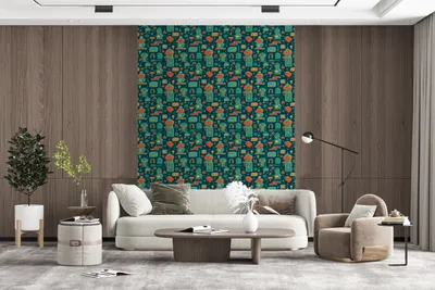 Produktbild von MuchoWow® Fototapete für Wohnzimmer oder Schlafzimmer Wandtapete Vinyl Motivtapete Muster - Roboter - Skateboard - Jungen - Kinder - Baby - 195x260 cm - Wandbild