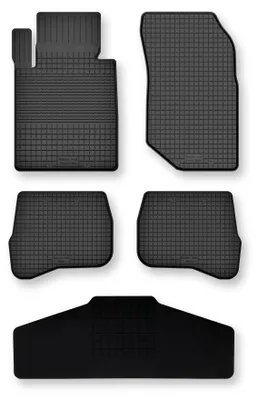 Image de Tapis de sol en caoutchouc + tunnel pour Mitsubishi L200 V 2019- – 5 pièces, noirs, semi-universel, adapté