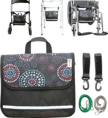 Produktbild von SENIORI multifunktionale Tasche für Rollstühle UNTER DEM SITZ Rollstuhltasche 1U - Kreise