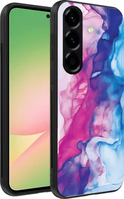 Produktbild von Smartphonica Telefon Fall geeignet für Samsung Galaxy A56 mit rosa blau Marmor Print - TPU Backcover Fall Rose blau Marmor Design