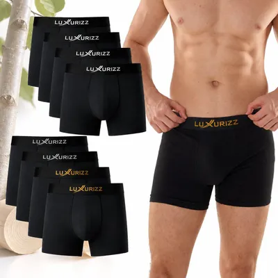 Produktbild von Luxurizz Modal Boxershorts Herren 8er Pack, Schwarz, Größe S