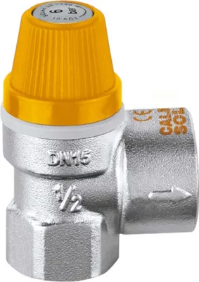 Obrázok produktu pre Poistný ventil Caleffi pre solárne systémy chrómovaný 1/2" IG x 3/4" IG 6 bar 253046