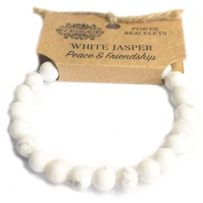 Produktbild von Armband der Kraft aus natürlichen Steinen – Weißer Jaspis