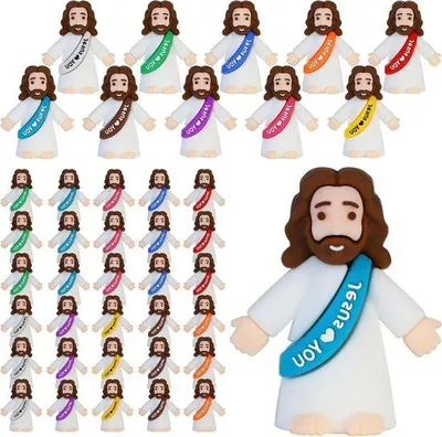 Immagine prodotto di Figurine religiose - Piccole miniature in PVC - 3 x 3,5 cm - Multicolori