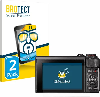 Produktbild von 2x Für Canon PowerShot G7 X Mark II Schutzfolie BROTECT Displayschutz Display Schutz Folie Klar Transparent