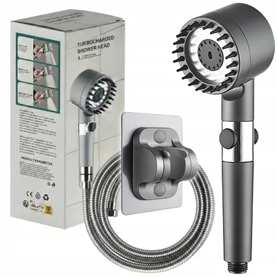 Produktbild von Wassersparende Duschkopf Mit 3 Programmen Und Massagefunktion, Filter, 1,5 M Schlauch, Halterung