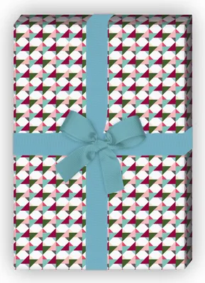 Produktbild von Grafisches 80er Jahre Geschenkpapier Set, Dekorpapier im Retro Design, rot - G8686, 32 x 48cm