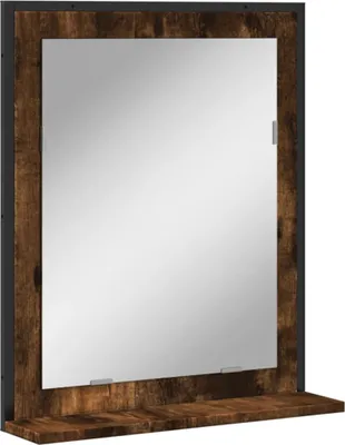 Obrázek produktu pro Koupelnové zrcadlo s poličkou kouřový dub 50x12x60 cm kompozit