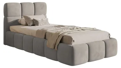 Produktbild von Selsey Cloudy – Polsterbett 90x200 cm, Samt Hellgrau
