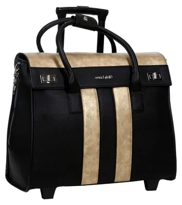 Produktbild von praktischer Damen Aktentrolley, Lehrertasche Trolley Schwarz/Gold