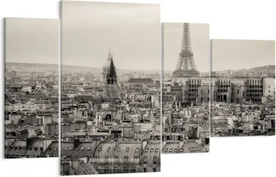Produktbild von Bild auf Leinwand - Leinwandbild - Paris Stadt Zuhause - 120x70cm - Wand Bild - Wanddeko - Leinwanddruck - Bilder - Kunstdruck - Wanddekoration - Leinwand bilder - Wandkunst - DL120x70-3615