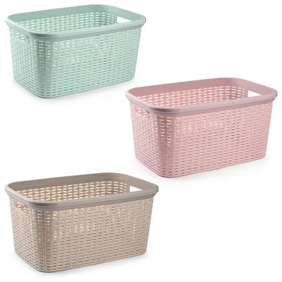 Produktbild von Plasticforte Waschekorb - 35 l - taupe - Rattan - 53 x 36 x 26 cm