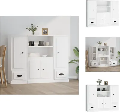 Produktbild von vidaXL Highboards 3 Stk. Weiß Holzwerkstoff -  Sideboards