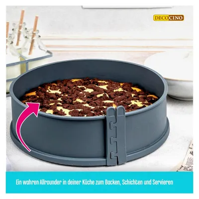 Produktbild von Springform Ø 26 cm - mit Porzellanboden - Backform mit Antihaftbeschichtung, geeignet für Kuchen, Torten und mehr - spülmaschinenfest