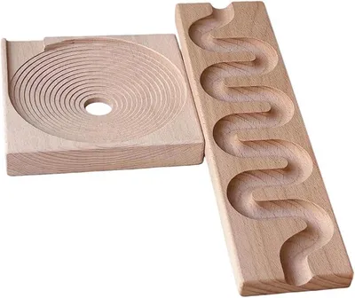 Imagen del producto de Pista de canicas de madera – Bloques de construcción – Juguete educativo para toda la familia – Ideal para fomentar la motricidad fina, modelo A