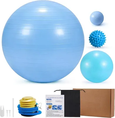 Produktbild von 4-teiliges Gymnastikball-Set mit Pilatesball und Massagebällen – Yoga – Core-Training – Fitness