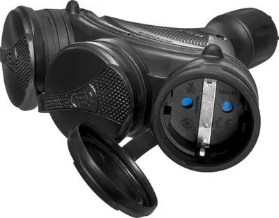 Produktbild von Dreifach-Wandsteckdose, hermetisch und geerdet, IP54, 16A, 230V, Plastrol W-01166