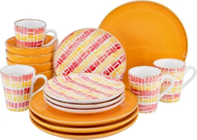 Obrázok produktu pre CreaTable, 22893, Marbella Orange, kombinovaná sada 16 dielov, kamenina