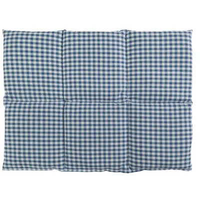 Produktbild von Bio-Dinkelkissen groß 40x30cm 6-Kammer - blau-weiß - Wärmekissen Dinkel Körnerkissen für Mikrowelle und Backofen - Dinkel-Kissen 30x40 - blau-weiß