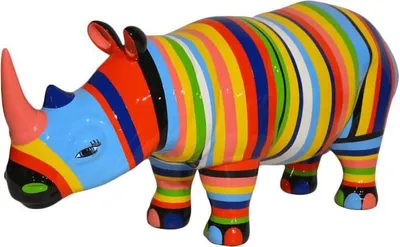 Produktbild von Designer Figur Statue Moderne Figuren Dekoration Nashorn Garten Skulpturen Neu