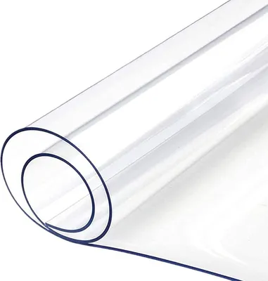 Image de Protection de table en PVC Transparent - 103x200 cm - Transparent comme du verre - Extra épais (2 mm) - Film de protection pour table ou bureau