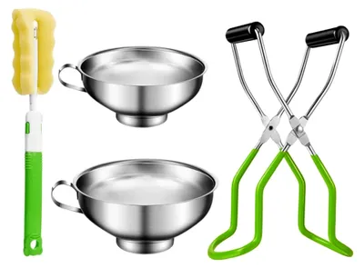 Produktbild von Einmachset aus Edelstahl mit Glasheber und Bürste – Sicheres Dosenheber-Kit für den Hausgebrauch, 4 Teile