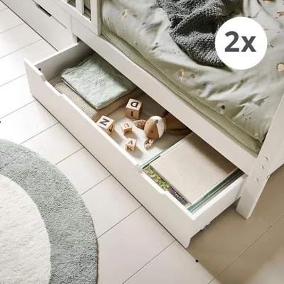Produktbild von Petite Amélie Schubladen für Hausbett Maison 90x200 cm - Weiß - Mit Rollen - Einfach zu öffnen
