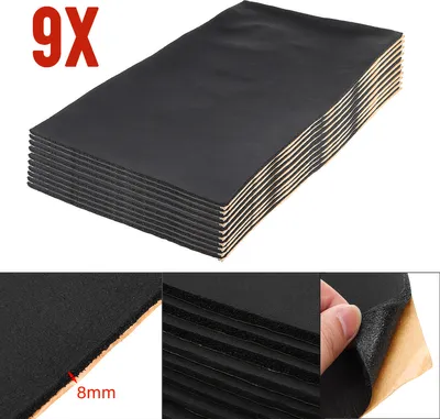Zdjęcie produktu dla 9szt/zestaw Uniwersalna mata izolacyjna do samochodu 8mm Samoprzylepna izolacja Izolacja akustyczna Izolacja 30x50cm