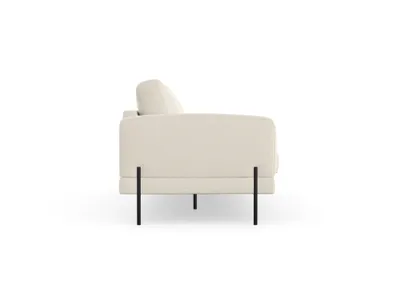 Produktbild von Karin 3-Sitzer-Sofa, Massivholzkonstruktion, skandinavischer Stil, Hohe Beine aus Metal, Chenille-Stoff Puente 03 Creme