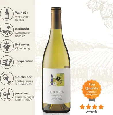 Produktbild von Enate Chardonnay 234 DO 2025 Somontano | Spanien | 14% vol | 0,75 l