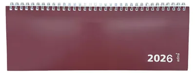 Produktbild von 2026 ADINA Tischquerkalender 1W/1S weinrot Kartondeckel 30x10cm