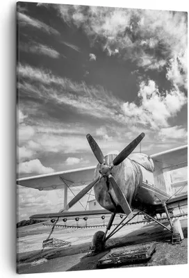 Produktbild von Bild auf Leinwand - Leinwandbild - Einteilig - An-2 Flugzeug Schwarzweiß - 50x70cm - Wand Bild - Wanddeko - Wandbilder - Leinwanddruck - Wanddekoration - Leinwand bilder - Wandbild - PA50x70-4228