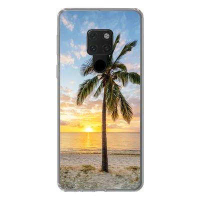 Produktbild von MuchoWow® Handyhülle Schutzhülle Hülle für Huawei P40 Lite Strand - Palme - Sonnenuntergang Silikon Softcase Handy Hülle - Handy