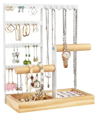Image de Support à bijoux blanc, à plusieurs niveaux, pour le rangement