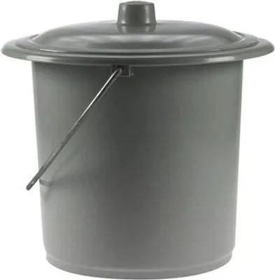 Produktbild von Tragbarer Toiletten-Eimer mit Deckel - 12,5L - Grau - Campingtoilette für unterwegs