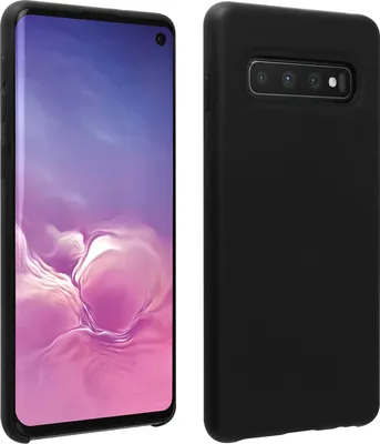 Produktbild von Halbsteife Silikon Handyhülle Samsung Galaxy S10, Soft Touch - Schwarz