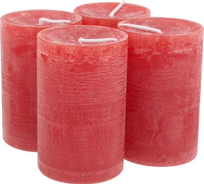 Produktbild von Marble Kerze, durchgefärbt, 4er-Pack Rubin