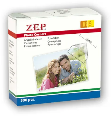 Immagine prodotto di ZEP Angoli per foto 15x15 mm, 500 pezzi, dispenser in cartone