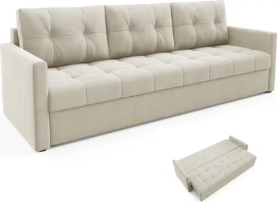 Obrázok produktu pre BETTSO Elegantná pohovka OLIVIA 230 cm s funkciou spania prešívaná béžová + bonell