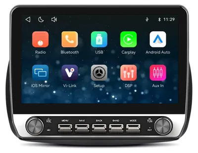 Zdjęcie produktu dla Radio samochodowe o przekątnej 10,1 cala, przeznaczone do samochodów Smart Fortwo/Fortwo 453 (2015-2019), wyposażone w podwójne pokrętła, obsługujące bezprzewodowe CarPlay i Android Auto, Bluetooth oraz system Linux