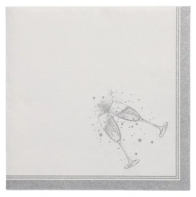 Produktbild von Servietten "ROYAL Collection" 1/4-Falz 40 cm x 40 cm silber "Festivities"