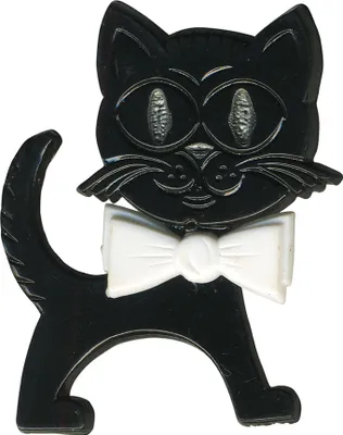 Produktbild von Anstecker - Katze - schwarz-weiß - DDR Anstecknadel