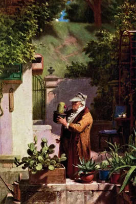 Produktbild von Carl Spitzweg Kunstdruck Bild - Der Kaktusfreund, 1857 (120 x 80 cm)