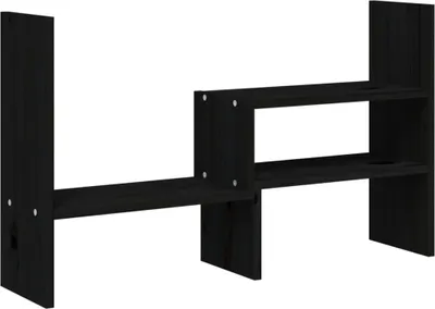 Obrázok produktu pre vidaXL Stojan na monitor čierny (39-72)x17x43 cm Masívne borovicové drevo