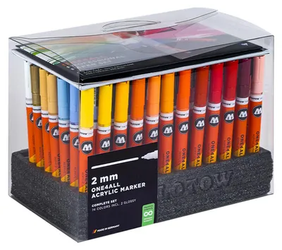 Immagine prodotto di Pennarello acrilico Molotow ONE4ALL Set completo 2 mm 74 colori