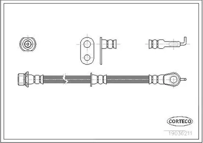 Produktbild von CORTECO 19036211 Bremsschlauch Vorne Rechts für TOYOTA Yaris Schrägheck (P1)