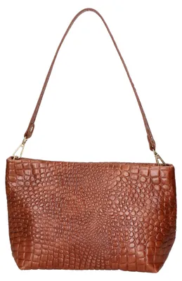Produktbild von Lorelei Schultertasche aus echtem Leder mit Krokodilprägung  Italy Black B UNICA 33x19x10 cm