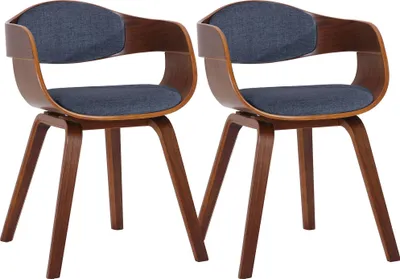 Image de CLP Lot de 2 chaises Kingston Tissu avec rembourrage et structure en bois robuste,noix/gris clair noix